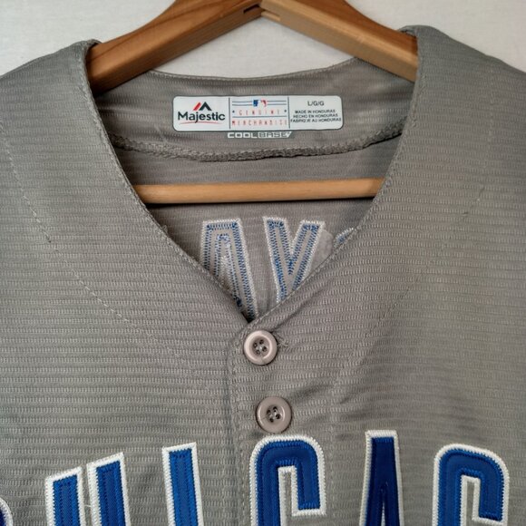 Chicago Cubs Kris Bryant Jersey Youth Large Majestic Cool Base MLB Gray #17 - Picture 16 of 16